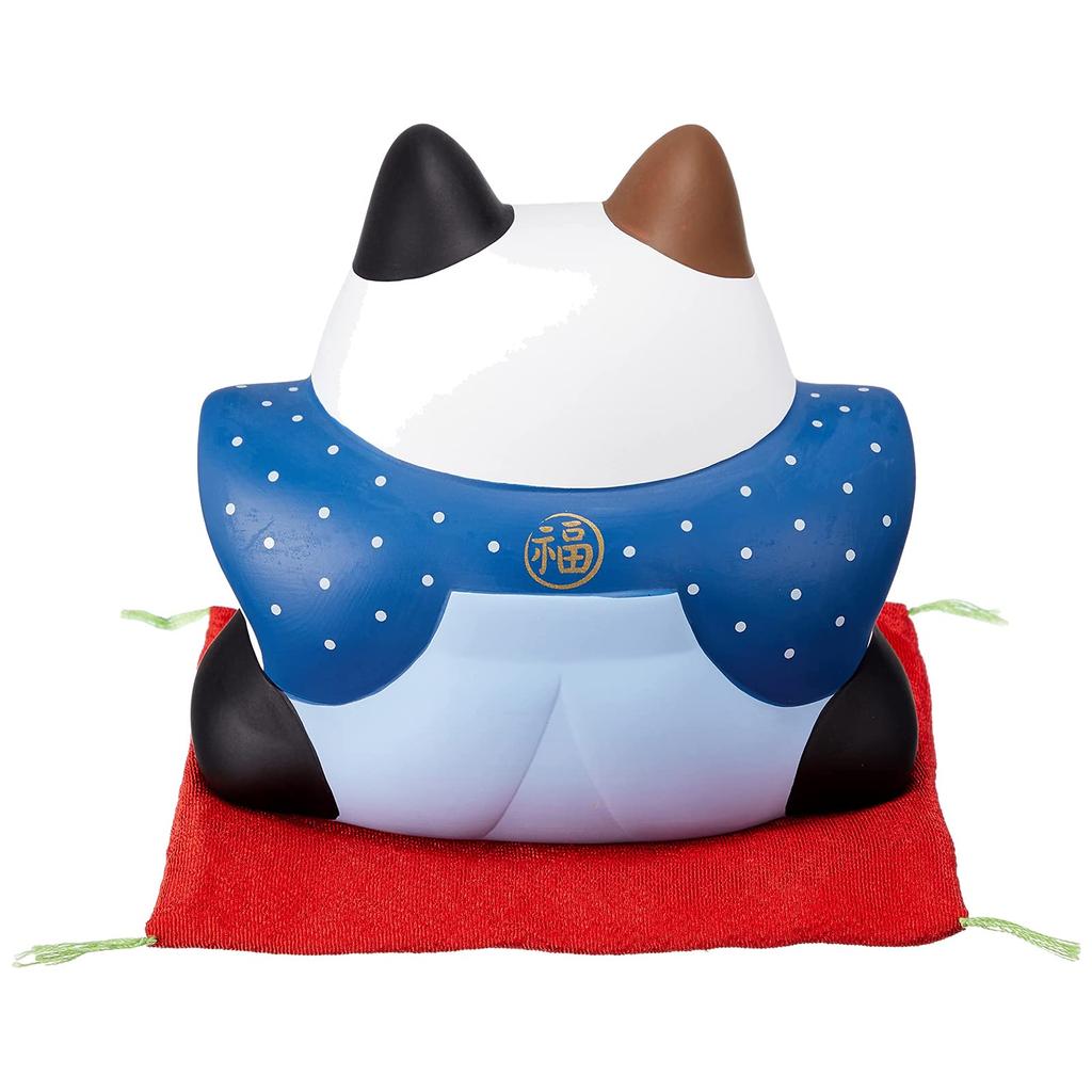 Yakushi Kiln Nishikisai Fukusuke Lucky Cat 4 Height 12cm 7845 No.