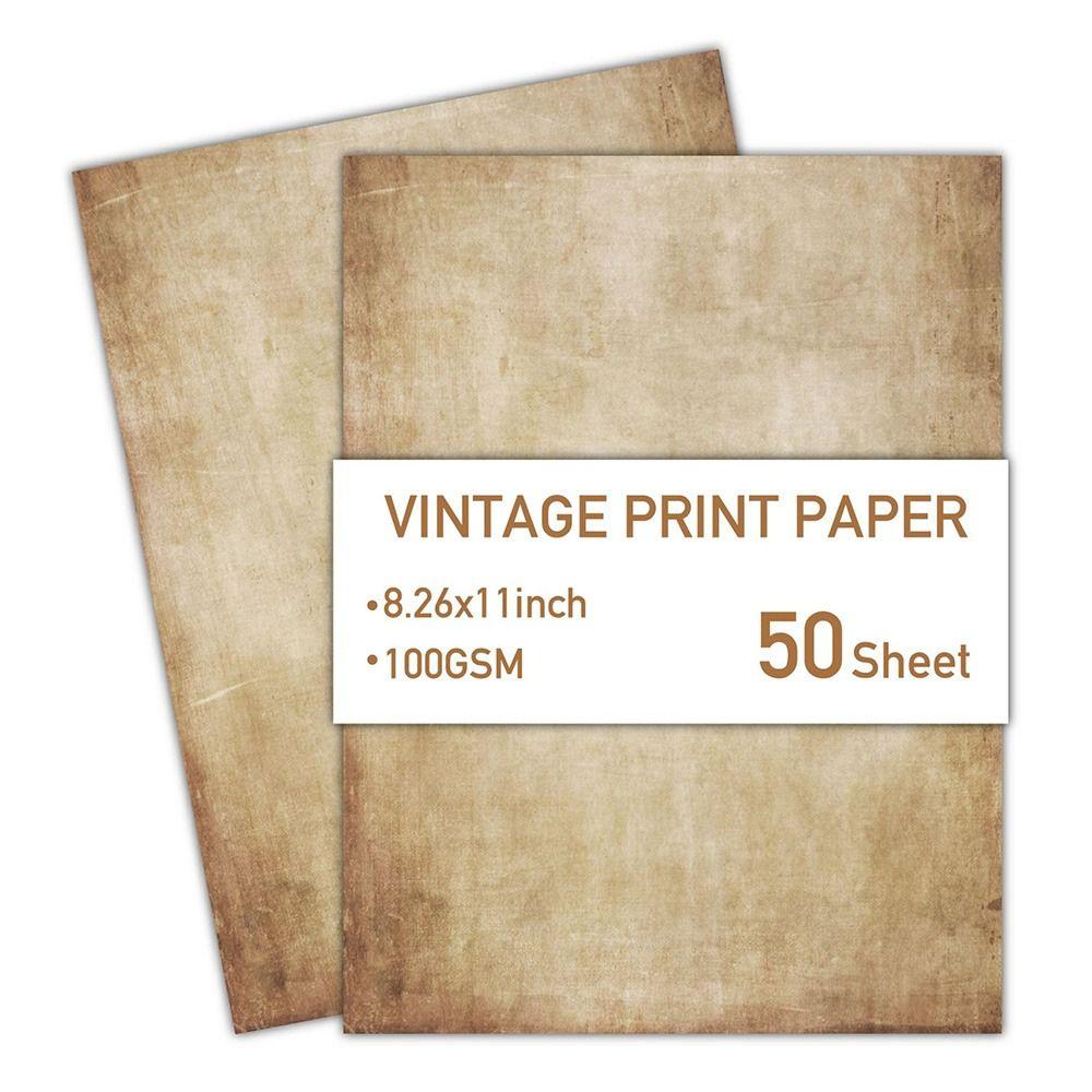 50 Sheets Classical Printing Paper Simple Pirate Scrolls Literary Scrapbook Letter Paper Envelopes