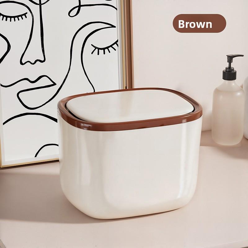 Настольное мусорное ведро Бытовое для гостиной Ведро для чайной заварки Герметичное и разделенное Мини-контейнер для хранения с большим диаметром