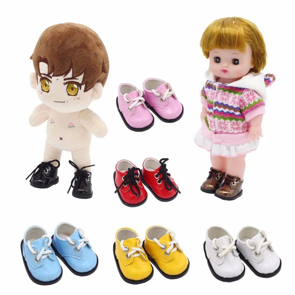1 Pair 5.5*2.8cm ob11 Doll Sandals Handmade OB11 Leather Shoes 12 BJD Doll PU Shoes 14 Inch Doll