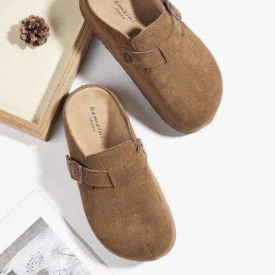 Полутапочки женские на толстой подошве, женские осенние новые модели, для невысоких с одним педалем, тапочки с закрытым носком, и летние женские для ношения на улице