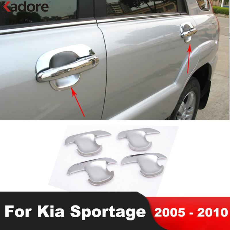 Накладка на углубление ручки боковой двери Хром Для Kia Sportage 2005 2006 2007 2008 2009 2010 Хромированные накладки на чашку ручки двери автомобиля Аксессуары