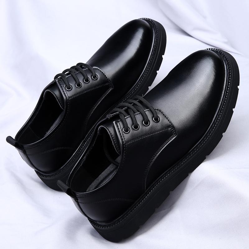 British Style Outdoor Business Shoes Fashion Thick Bottom Oxford Shoes Lace Up Formal Dress Footwear Mens Casual Shoes Hot Sale