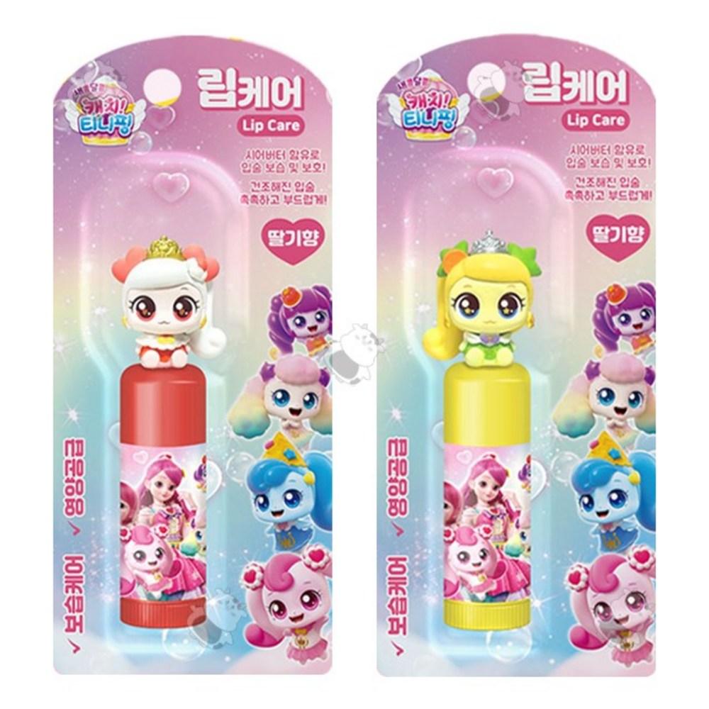 1+1 Catch Tiniping Lip Care Lip Balm Strawberry Flavor 6 Types, 2 Pieces, 1 Set, 3.8g, Sour + Sweet Comping