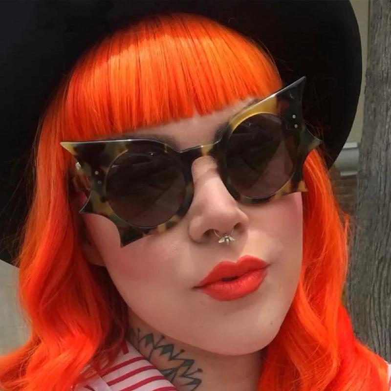 Солнцезащитные очки женские в форме летучей мыши, в стиле панк, хип-хоп, на Хэллоуин, солнцезащитные очки для мужчин и женщин, высокое качество, мужские и женские солнцезащитные очки