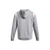 Under Armour Pattern Logo Drawstring Hooded Fleece Sweatshirt Men Sweatshirt Gray 1373829-035
