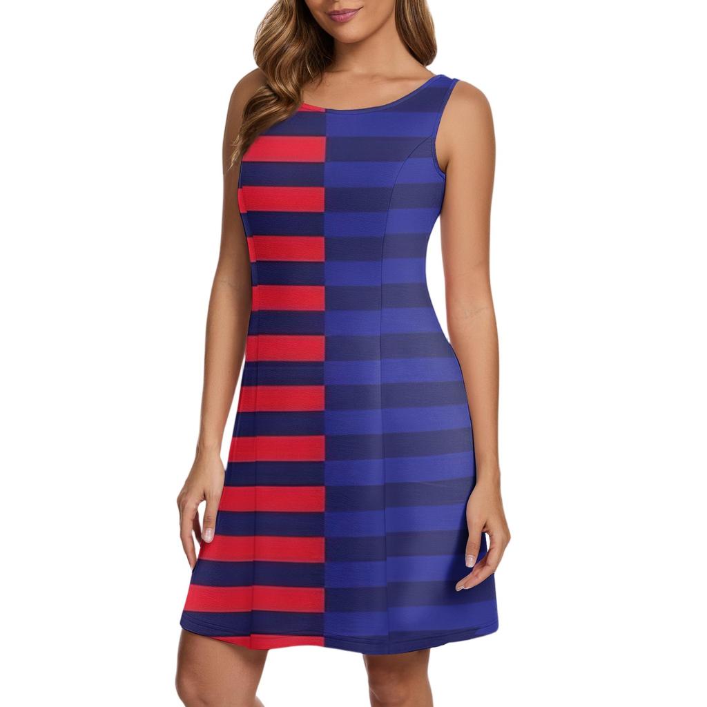 Женские повседневные модные платья-жилеты с полосатым принтом