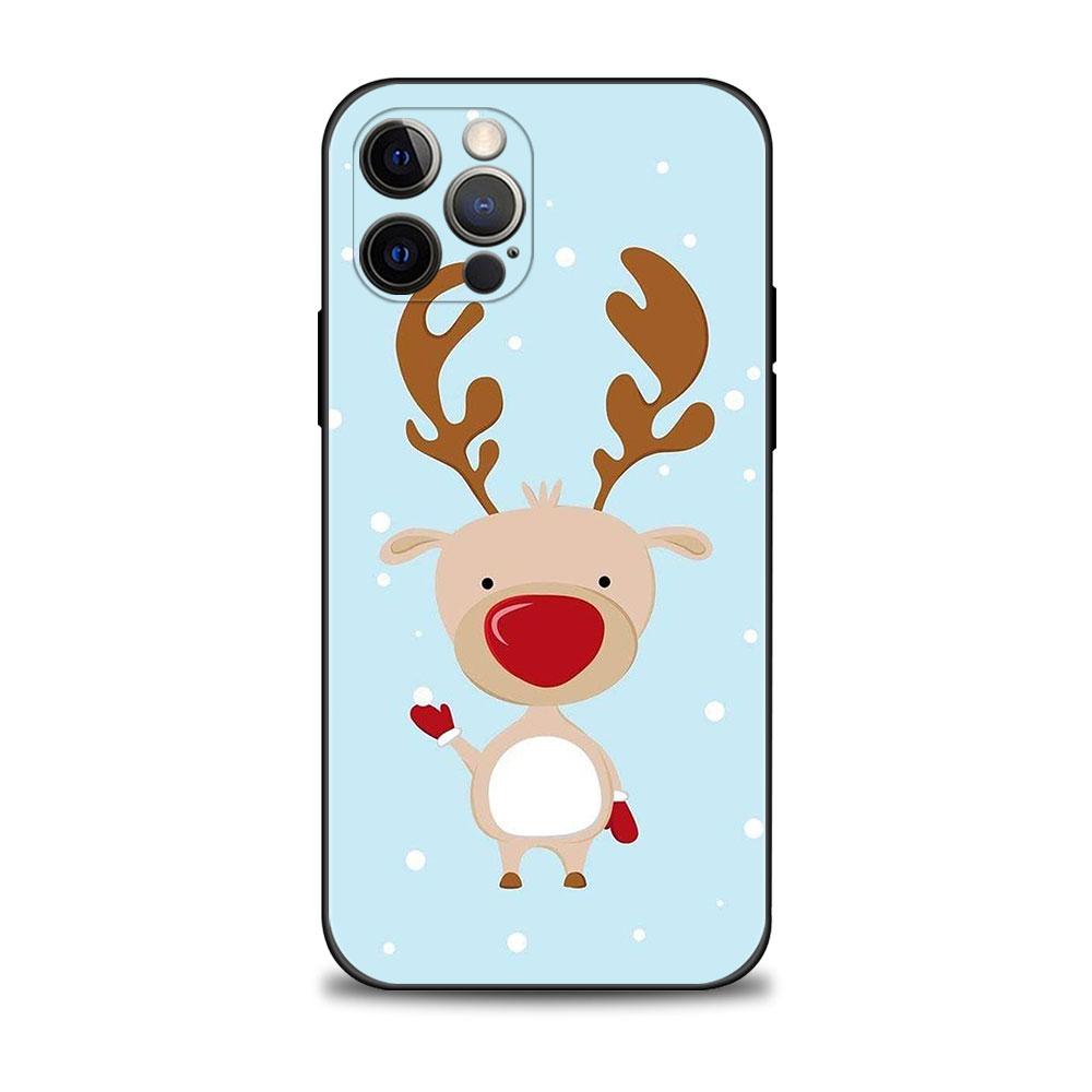 Мягкий силиконовый чехол для телефона для iPhone 14 13 12 11 Pro Max 6 6S 7 8 Plus X XS XR 12 13 Mini Shell Рождественская елка с оленем