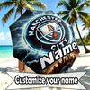 Custom Name Personalized Manchester City FC Print Umbrella, Auto Open Close, 8‑Rib Sturdy Frame, Commute Camping Hiking Use, Birthday Gift