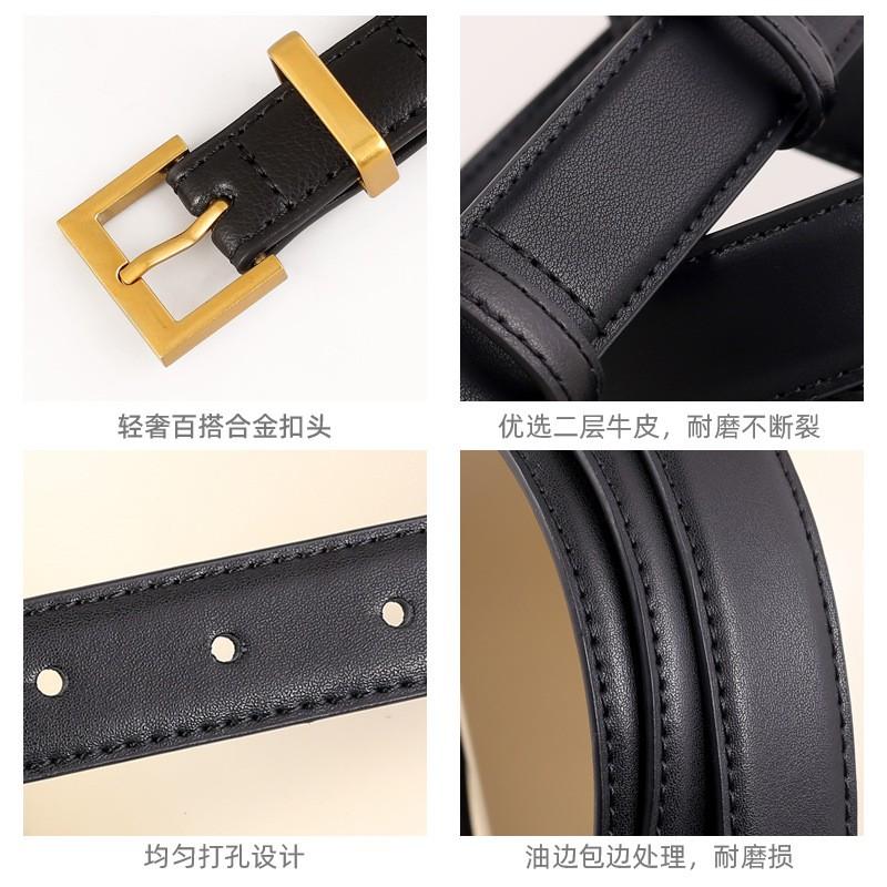 Womens Vintage Pin Buckle Belt Genuine Leather Jeans Pants Fashion Accessory