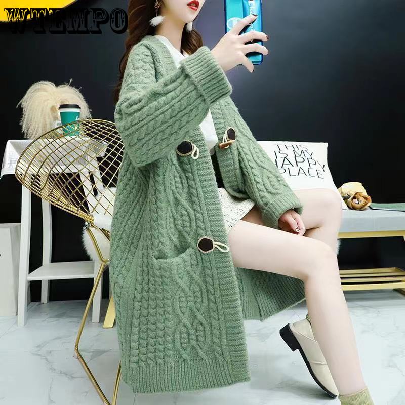Loose and Lazy Style Knitted Cardigan for Women Long Sweater for Women Knitted Sweater Stylish Knitted Coat for Spring Autumn and Winter