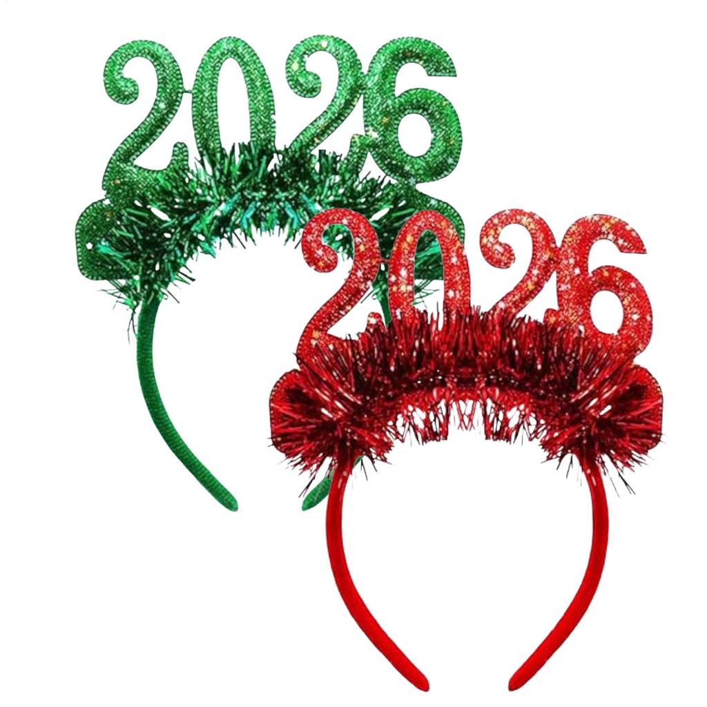 Праздничный головной убор Блестящие головные уборы с номером 2026 Новогодняя повязка для волос Костюмный головной убор для женщин Костюм Мероприятия ко дню рождения Дом