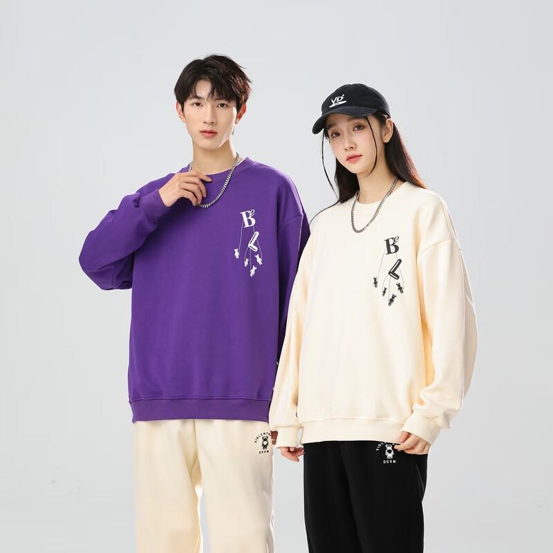 Fengxun Unisex Loose Fit Round Neck Pullover Sweatshirt