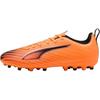 Ultra 6 Synthetic Leather MG Short Studs Comfortable Versatile Durable Low Top Kids Football Shoes Unisex Football Shoes Orange Black 108540-03