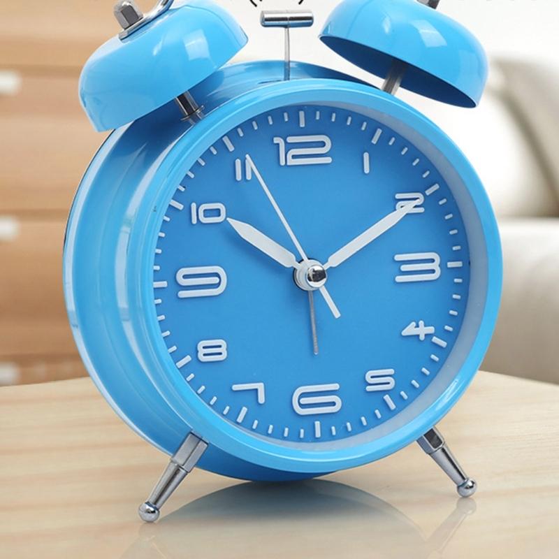 Alarm Clock, Noiseless Clock with Light and Noiseless for Heavy Sleepers 4.6" Analogue Alarm Clock