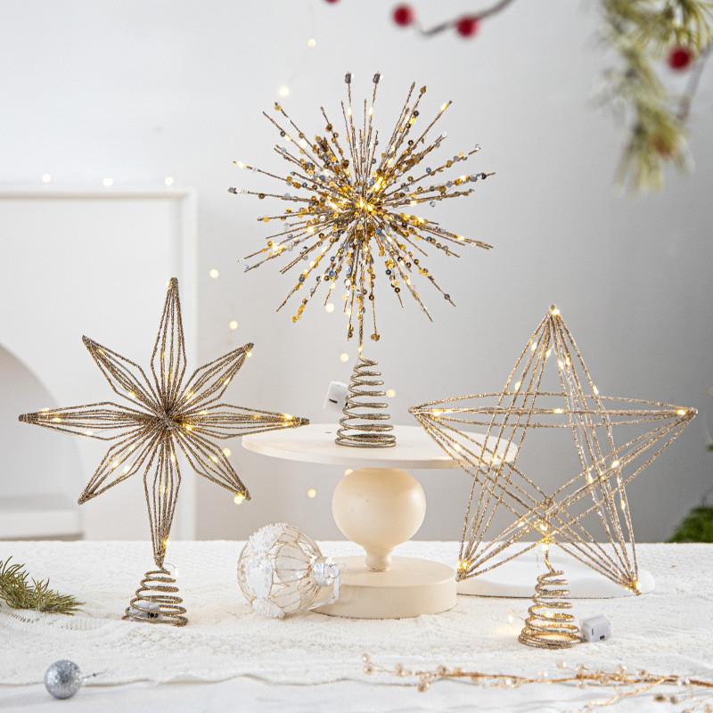 Minimalist Modern Christmas Tree Star Ornament 3d Snowflake Design Festive Decor
