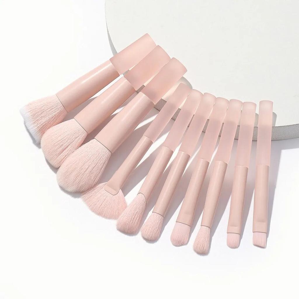 10Ppcs Pink Soft Fluffy Makeup Brushes Set Cosmetics Foundation Blush Powder Brush Eyeshadow Brush Makeup Tool