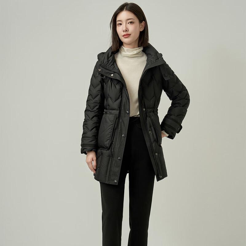 Iveni 2025 Зимняя Элегантная Пуховая Куртка Миди с Капюшоном WEOA280