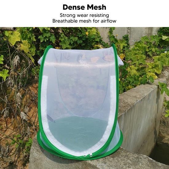 Большая зеленая клетка для насекомых, складная, с ручкой, для кормления и наблюдения за насекомыми 