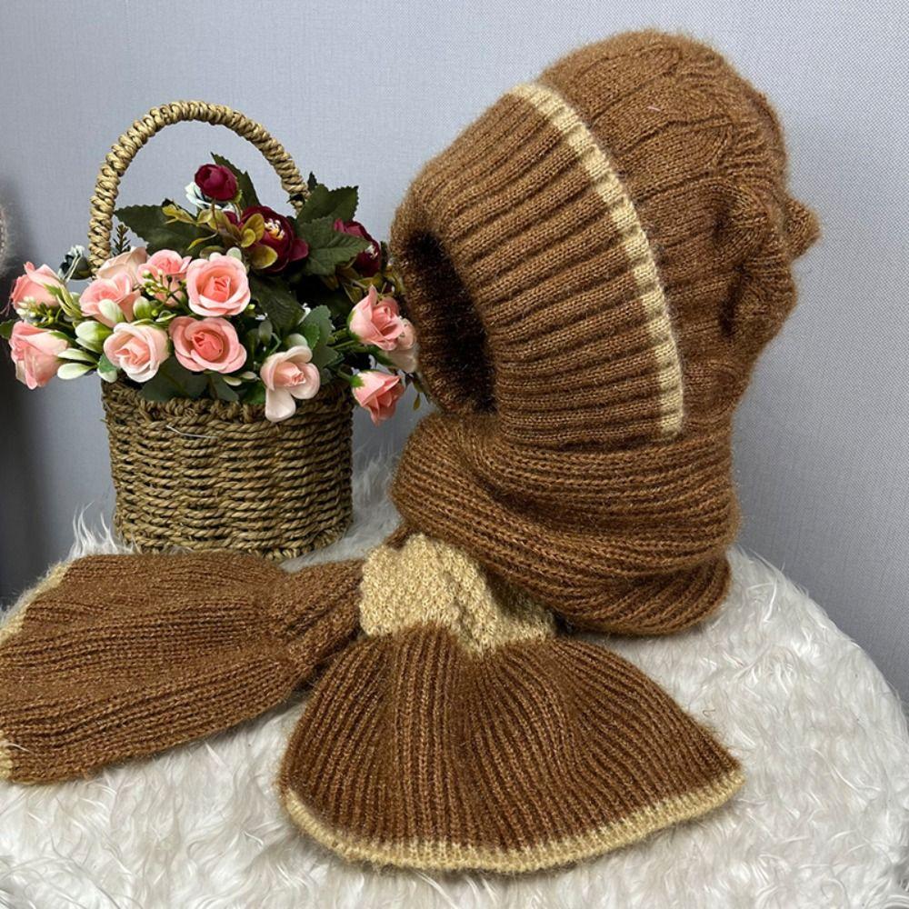 Женский шарф-манишка с капюшоном, защита ушей, велосипедный балаклава, шапка, модный шейный платок, для женщин