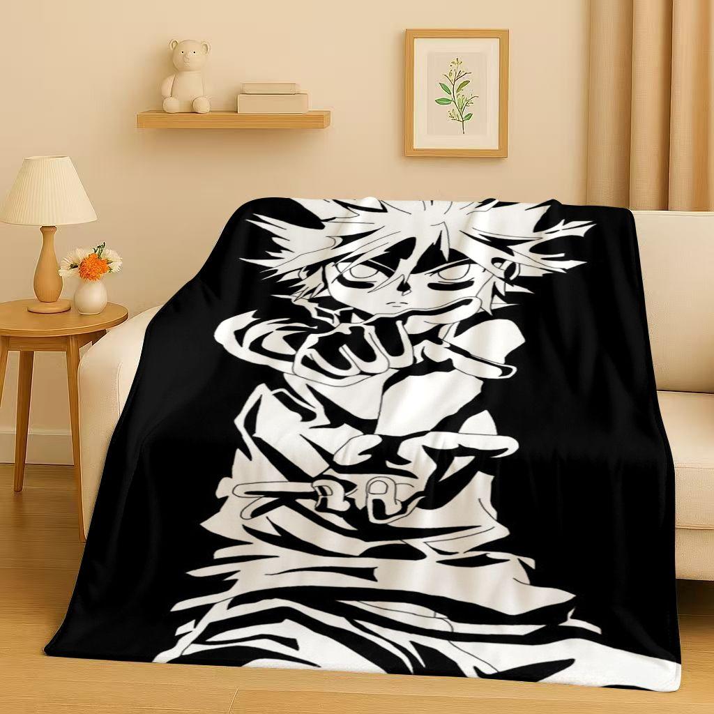3D Anime Hunter X Hunter Killua Zoldyck Cartoon HXH Flannel Blanket,Ultra Soft Warm Plush Throw for Home Bedroom Bed Sofa Cover
