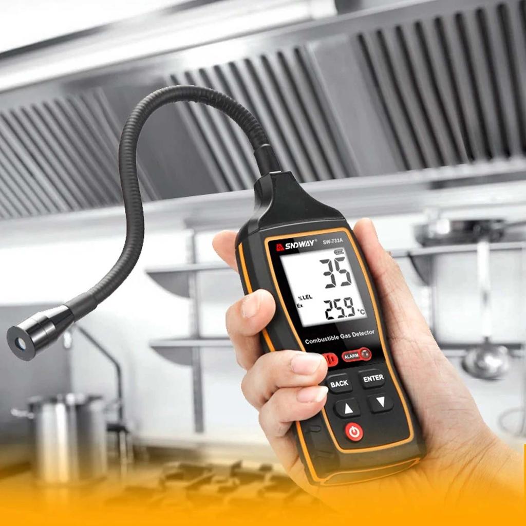 Галогеновый детектор утечек кондиционера, 0-1000PPM Звуковая световая вибрационная сигнализация Тестер утечки хладагента, SW-743A
