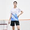 Li Ning Badminton Series Logo Легкие удобные шорты с коротким рукавом Повседневный спортивный комплект Унисекс комплекты AATU057-2