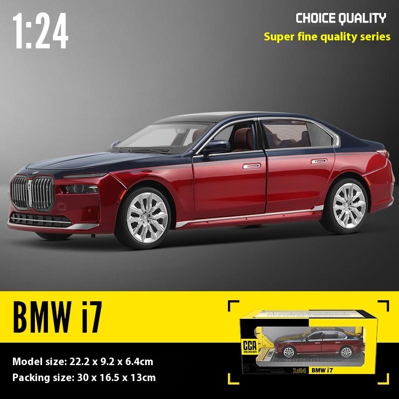 Масштаб 1/24 BMW THE I7 G70 M70L Чистый Электрический Новая Энергия Лимузин Сплав Металл Литой Модель Автомобиля Звук и Свет Украшения Подарок Ребенок