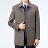 Goose Down Lining Double-sided Cashmere Coat Men's Winter Mid-length Thickened Middle-aged Casual Men's Wool Woolen Coat