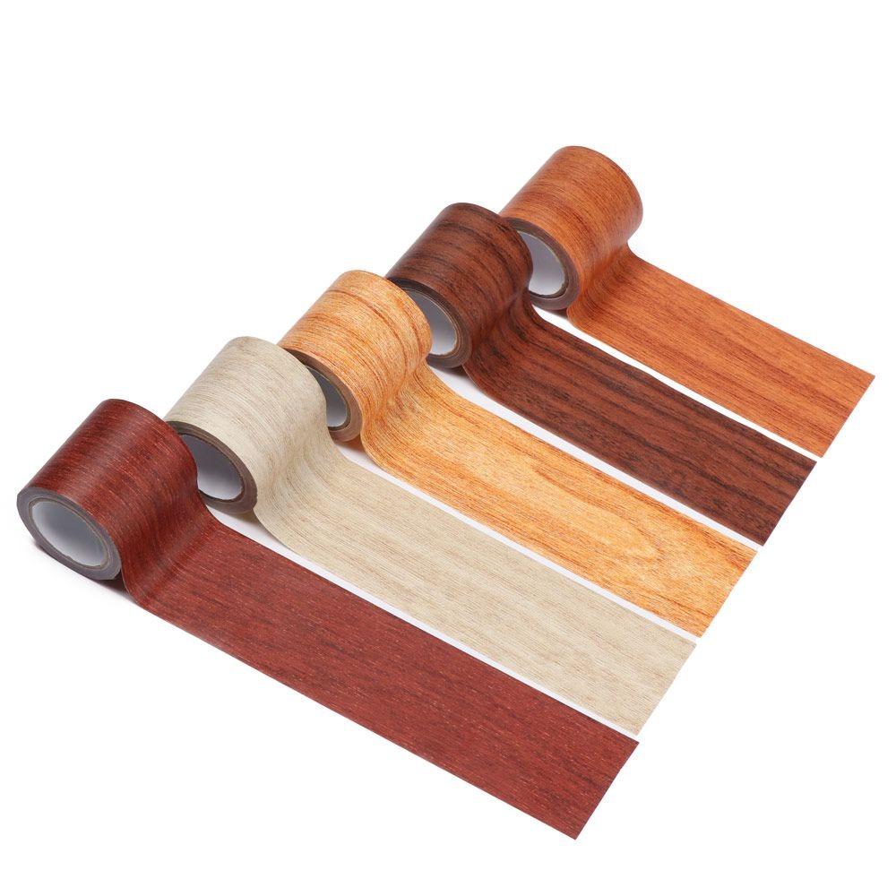 5M/Roll Wood Grain Floor Renovation Sticker Самоклеящиеся наклейки на двери Украшения для дома