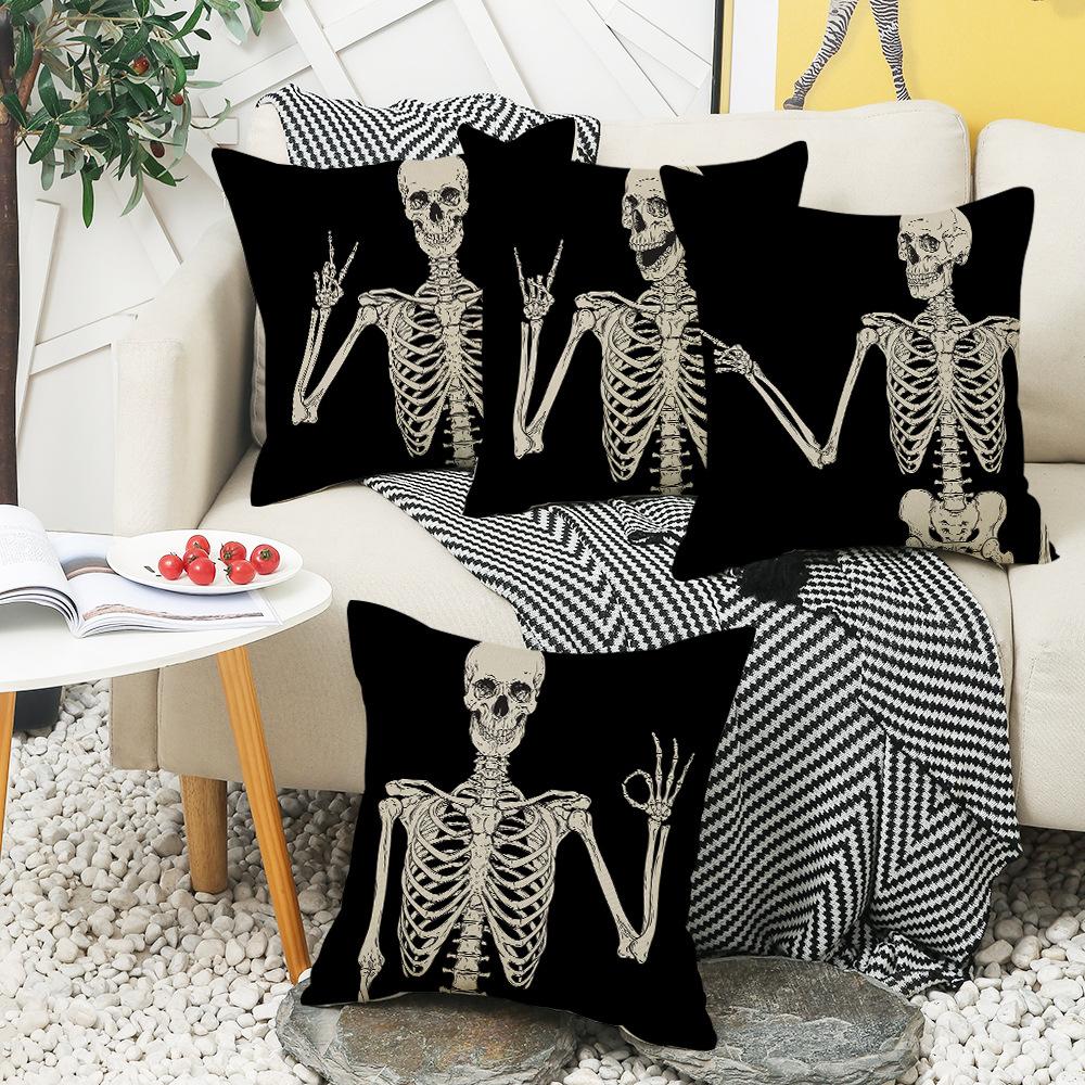 Halloween Undead Decorative Pillow Skull Pillow Cover Living Room Decorative Sofa Bedroom Pillow Bedside Pillow Cover