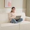 3 Seater Corduroy Velvet Sofa 230 Cm Modern Sofa No Assembly Required Beige