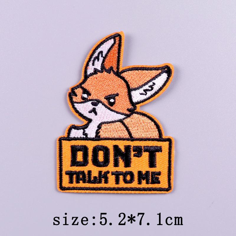 Cartoon Patch Animal Embroidered Patches For Clothing Cat Dog Patch Iron On Patches For Clothes Sticker On Clothes Hook Loop