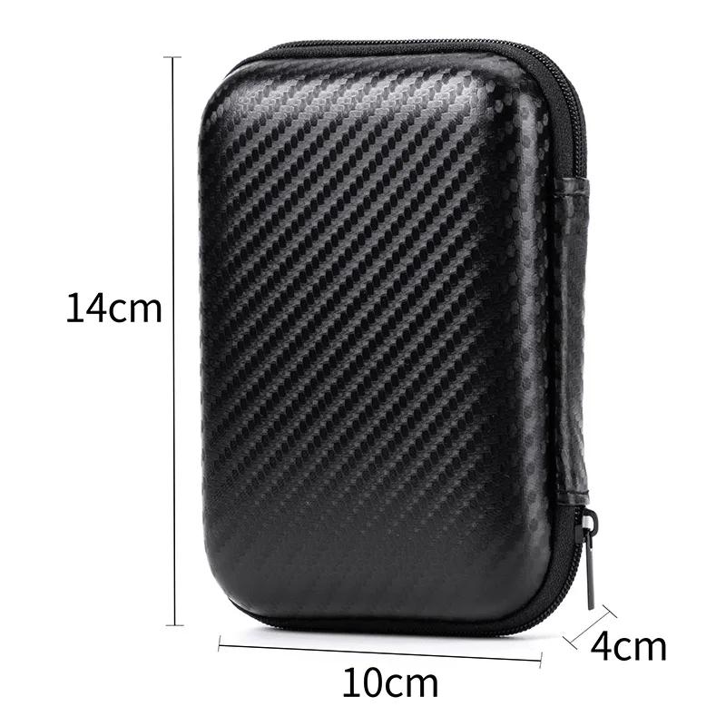 1PCS Stylish Eva Headphone Data Cable Storage Hard Drive Bag Simple Portable Charger Headphone Zipper Box