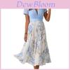 Euro Female Long Sleeve V Neck Spliced Print Chiffon Maxi Dress For Casual Streetwear