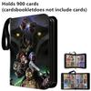 400pcs/900pcs Card Album Book Folder 4/9 Card Slots Collections Zipper Double Pocket Zipper Card Binder Holder