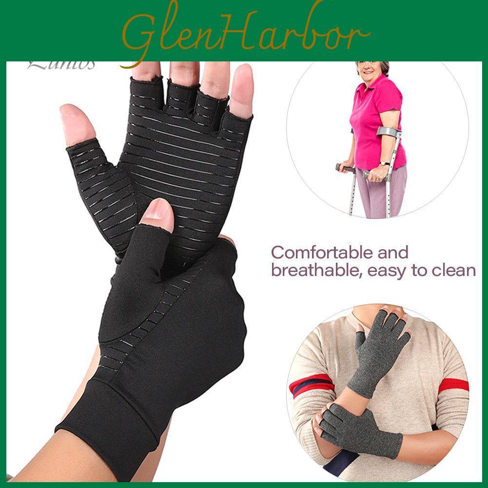 Arthritis 1 Pair Puntos Unisex Pain Relief Recovery Half Finger Compression Gloves