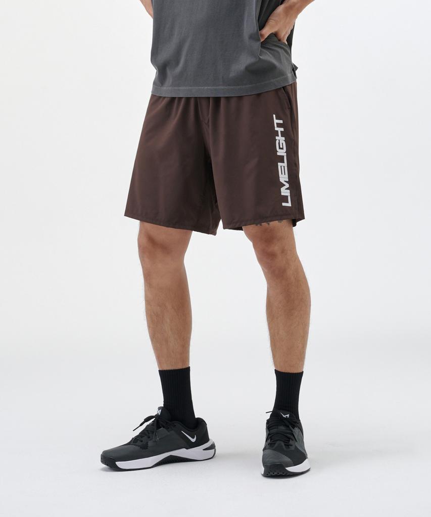 LIMELIGHT APPAREL Спортивные Шорты с Подкладкой Limelight с Большим Логотипом (Коричневый/Белый)