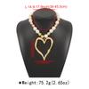 Tooxika Exaggerated Hollowed Out Conch Pendant Necklace Fashion Round Beads Mixed Colour Imitation Pearl Necklace