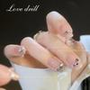 50PCS Small Peach Heart Love Heart Diamond Nail Decoration  DIY Nails