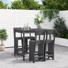 VidaXL 5 Pcs Garden Bar Set Grey Solid Pine Wood, Pub Set, Patio Bar Set, Table Set 3157807
