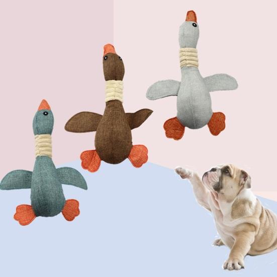 Indestructible Goose Dog Toy for Heavy Chewers Pet Stuffed Wild Goose Chew Toy with Squeaker Supports Healthy Chewing Instincts for Dogs Mental