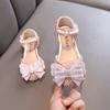 Girls Sequins Flats Sandals Fashion Spring Summer Children Princess Shoes Rhinestone Bowknot Kids Party Wedding Single Shoes
