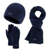 Xi Hong Women's Knitted Winter Plush-Lined Gloves 3-Piece Set