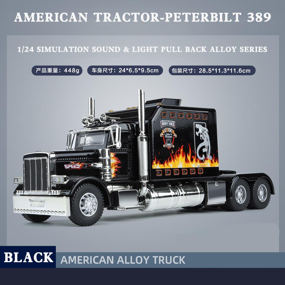1:24 Американский Трактор Peterbilt 389 Сплав Симуляция Литье под Давлением Модель Автомобиля Коллекция Рождественские Подарки Игрушки со Звуком и Светом для Детей