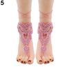 Girl's Barefoot Anklet Crochet Cotton Ankle Chain Sandal Bracelet Foot Jewelry