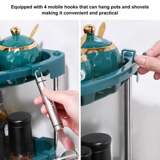 1 Set Kitchen Storage Shelf Stainless Steel Kitchen Corner Storage Organizer Detachable Shelf Home Supply