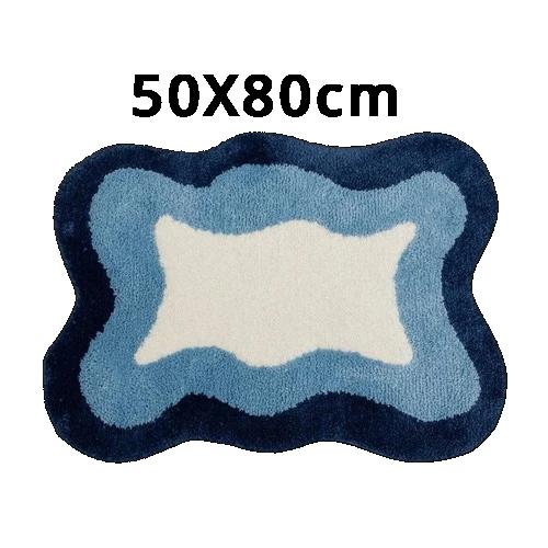 Modern Minimalist Water-absorbent Plush Floor Mats Bathroom Non-slip Foot Mats Toilet Easy To Dry Anti-fouling Flocked Floor Mat