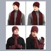Thickened Beanies Scarf Gloves Set Fleece-lined Touchscreen Gloves 3 In 1 Set  for Women & Men