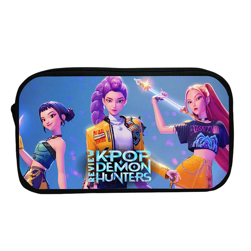 Kpop Охотники на демонов Студенческий пенал Мультяшный Вместительный пенал Канцелярские принадлежности Сумка для хранения косметики для девочки Подарки